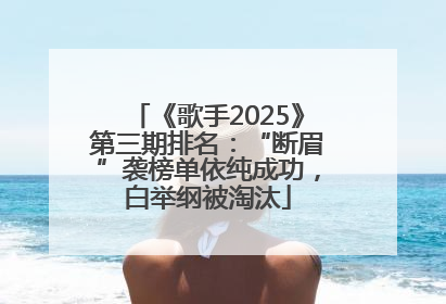 《歌手2025》第三期排名：“断眉”袭榜单依纯成功，白举纲被淘汰