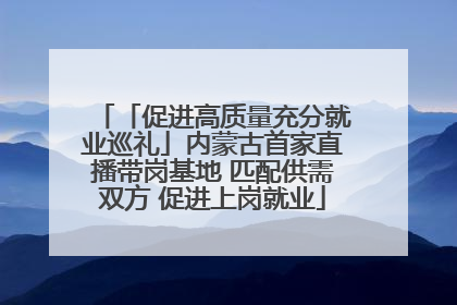 「促进高质量充分就业巡礼」内蒙古首家直播带岗基地 匹配供需双方 促进上岗就业