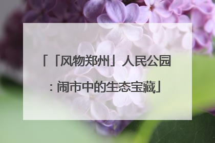 「风物郑州」人民公园：闹市中的生态宝藏