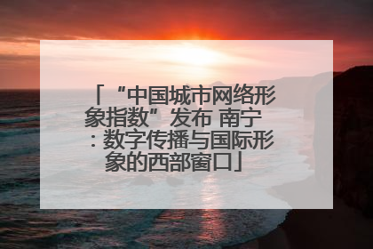 “中国城市网络形象指数”发布 南宁：数字传播与国际形象的西部窗口