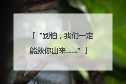 “别怕，我们一定能救你出来……”