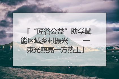 “匠谷公益”助学赋能区域乡村振兴——一束光照亮一方热土