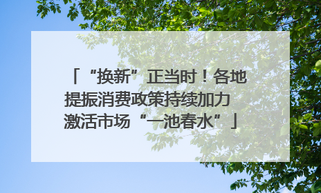 “换新”正当时！各地提振消费政策持续加力 激活市场“一池春水”