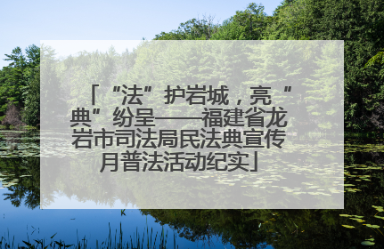 “法”护岩城，亮“典”纷呈——福建省龙岩市司法局民法典宣传月普法活动纪实