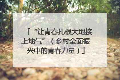 “让青春扎根大地接上地气”（乡村全面振兴中的青春力量）