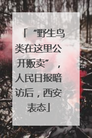 “野生鸟类在这里公开贩卖”，人民日报暗访后，西安表态