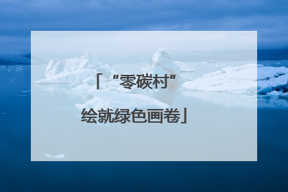 “零碳村” 绘就绿色画卷