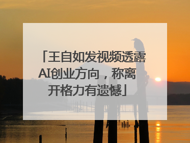 王自如发视频透露AI创业方向，称离开格力有遗憾