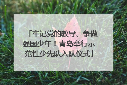 牢记党的教导、争做强国少年！青岛举行示范性少先队入队仪式
