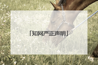 知网严正声明