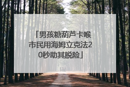 男孩糖葫芦卡喉 市民用海姆立克法20秒助其脱险