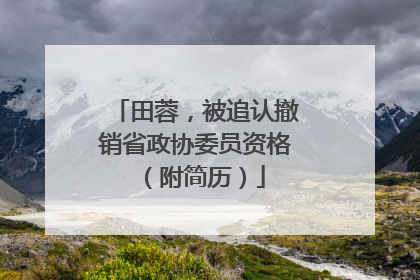 田蓉，被追认撤销省政协委员资格（附简历）