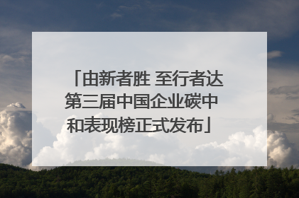 由新者胜 至行者达 第三届中国企业碳中和表现榜正式发布