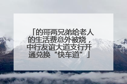 的哥两兄弟给老人的生活费意外被烧，中行友谊大道支行开通兑换“快车道”
