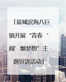 盐城滨海八巨镇开展“青春‘阅’燃梦想”主题宣讲活动