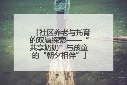 社区养老与托育的双赢探索——“共享奶奶”与孩童的“朝夕相伴”