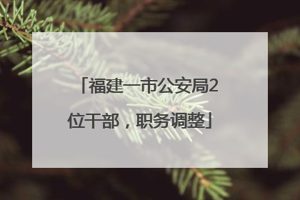 福建一市公安局2位干部，职务调整