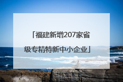 福建新增207家省级专精特新中小企业
