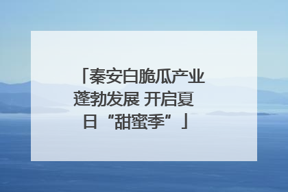 秦安白脆瓜产业蓬勃发展 开启夏日“甜蜜季”