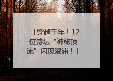 穿越千年！12 位诗坛“神秘顶流”闪现溆浦！