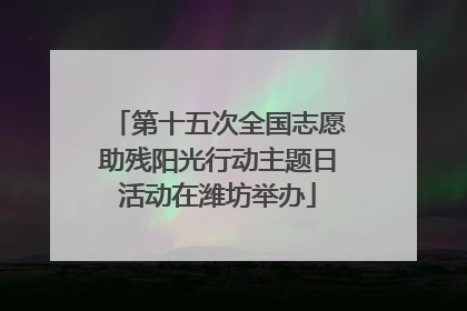 第十五次全国志愿助残阳光行动主题日活动在潍坊举办