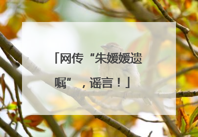 网传“朱媛媛遗嘱”，谣言！