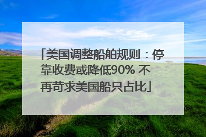 美国调整船舶规则：停靠收费或降低90% 不再苛求美国船只占比