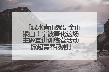 绿水青山就是金山银山！宁波奉化这场主题宣讲训练营活动掀起青春热潮