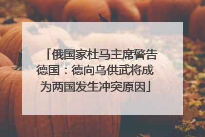俄国家杜马主席警告德国：德向乌供武将成为两国发生冲突原因
