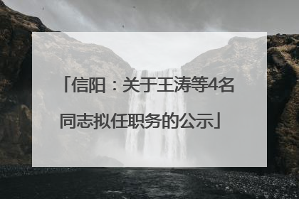 信阳：关于王涛等4名同志拟任职务的公示
