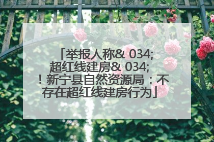 举报人称& 034;超红线建房& 034;！新宁县自然资源局：不存在超红线建房行为