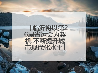 临沂将以第26届省运会为契机 不断提升城市现代化水平