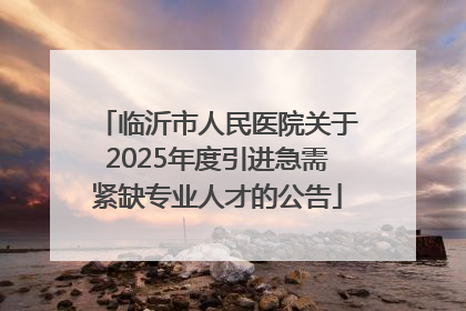 临沂市人民医院关于2025年度引进急需紧缺专业人才的公告