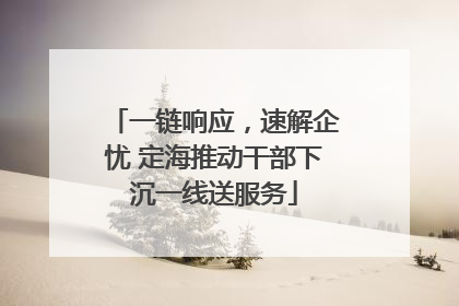 一链响应，速解企忧 定海推动干部下沉一线送服务