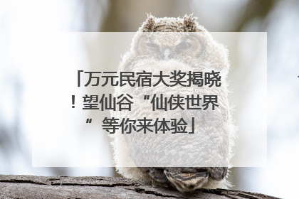 万元民宿大奖揭晓！望仙谷“仙侠世界”等你来体验