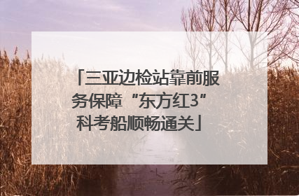 三亚边检站靠前服务保障“东方红3”科考船顺畅通关