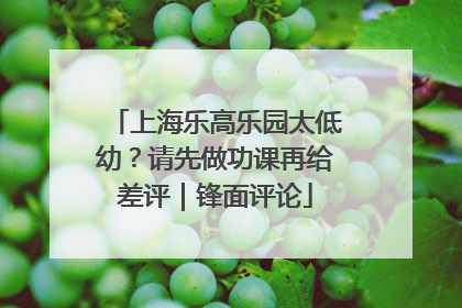 上海乐高乐园太低幼？请先做功课再给差评｜锋面评论