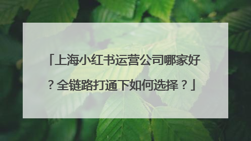 上海小红书运营公司哪家好？全链路打通下如何选择？