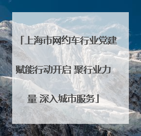 上海市网约车行业党建赋能行动开启 聚行业力量 深入城市服务
