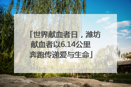 世界献血者日，潍坊献血者以6.14公里奔跑传递爱与生命