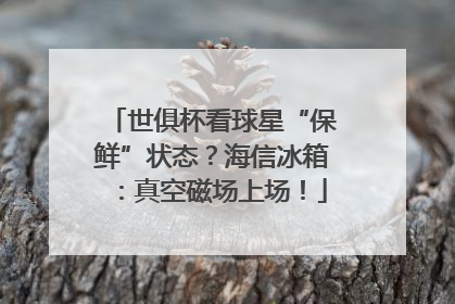 世俱杯看球星“保鲜”状态？海信冰箱：真空磁场上场！