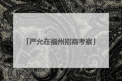 严允在福州招商考察