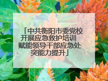 中共衡阳市委党校开展应急救护培训 赋能领导干部应急处突能力提升