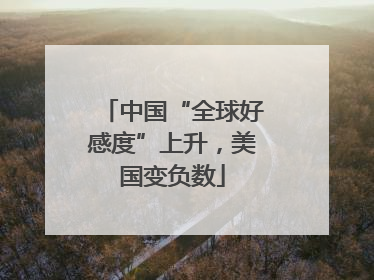 中国“全球好感度”上升，美国变负数