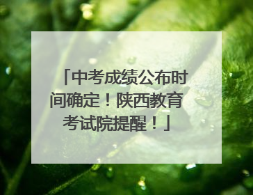 中考成绩公布时间确定！陕西教育考试院提醒！