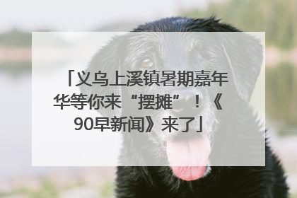 义乌上溪镇暑期嘉年华等你来“摆摊”！《90早新闻》来了