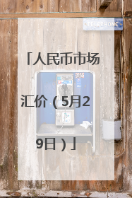 人民币市场汇价（5月29日）