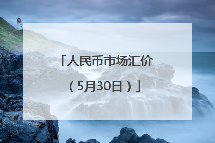 人民币市场汇价（5月30日）