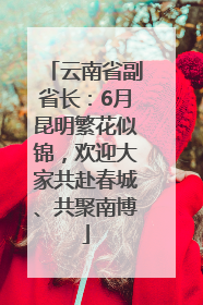 云南省副省长：6月昆明繁花似锦，欢迎大家共赴春城、共聚南博