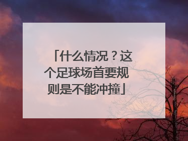 什么情况？这个足球场首要规则是不能冲撞